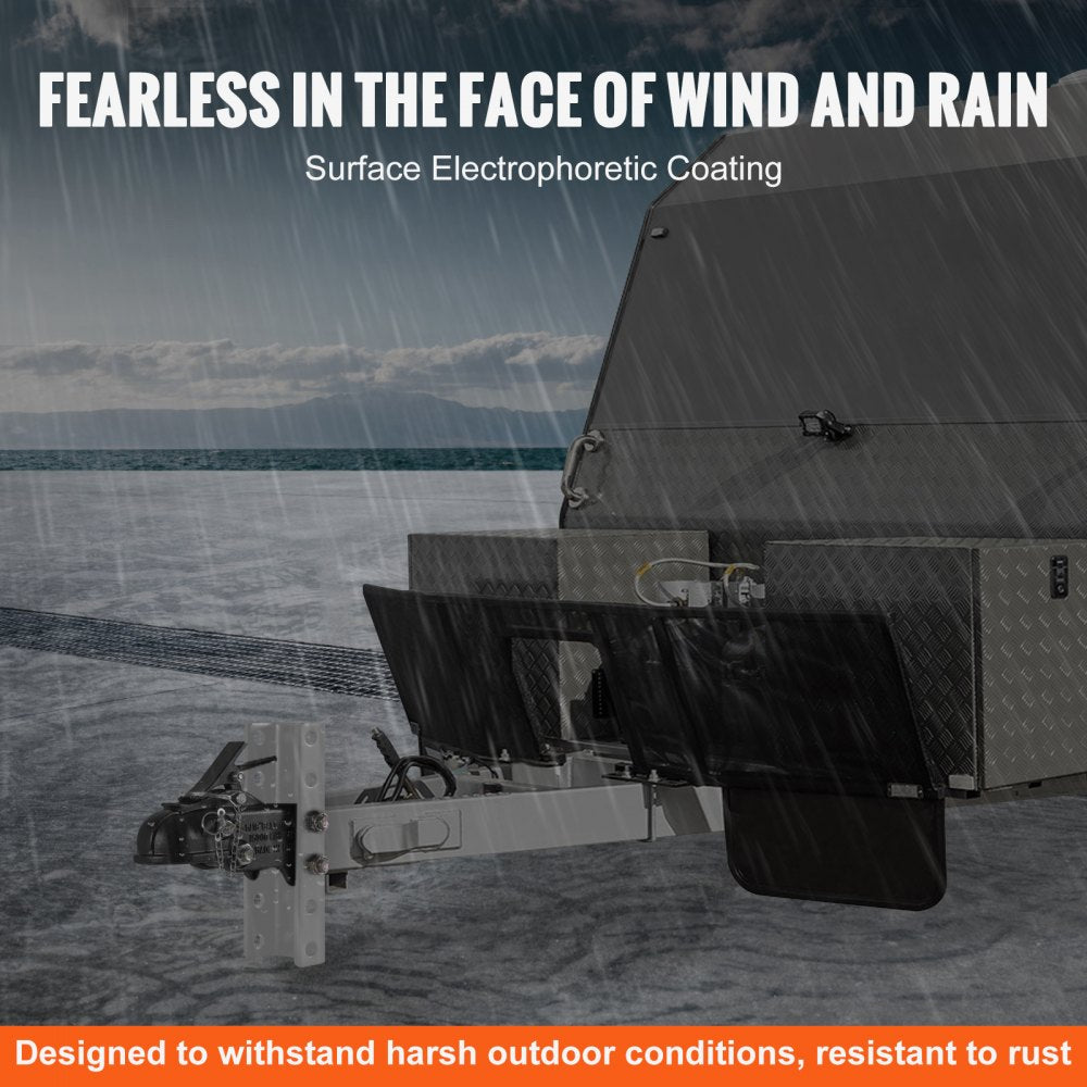 VEVOR Adjustable Trailer Coupler, 2-5/16" Hitch Ball, 15000 lbs Capacity, Heavy Duty Cast Channel-Mount Coupler with Hardware Kit, Ideal for Towing Station Wagons, Pickup Trucks, SUVs, Black Coating 