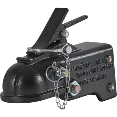 VEVOR Adjustable Trailer Coupler, 2-5/16" Hitch Ball, 15000 lbs Capacity, Heavy Duty Cast Channel-Mount Coupler with Hardware Kit, Ideal for Towing Station Wagons, Pickup Trucks, SUVs, Black Coating 