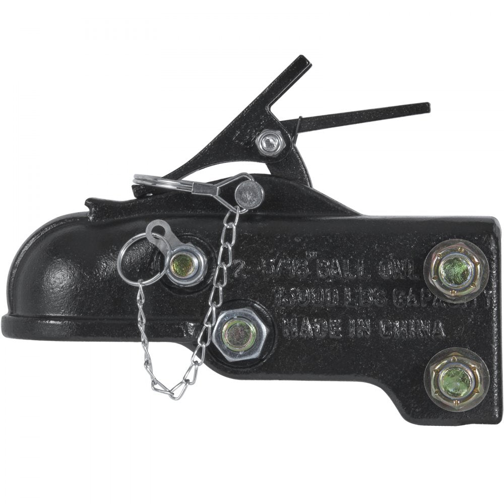 VEVOR Adjustable Trailer Coupler, 2-5/16" Hitch Ball, 15000 lbs Capacity, Heavy Duty Cast Channel-Mount Coupler with Hardware Kit, Ideal for Towing Station Wagons, Pickup Trucks, SUVs, Black Coating 