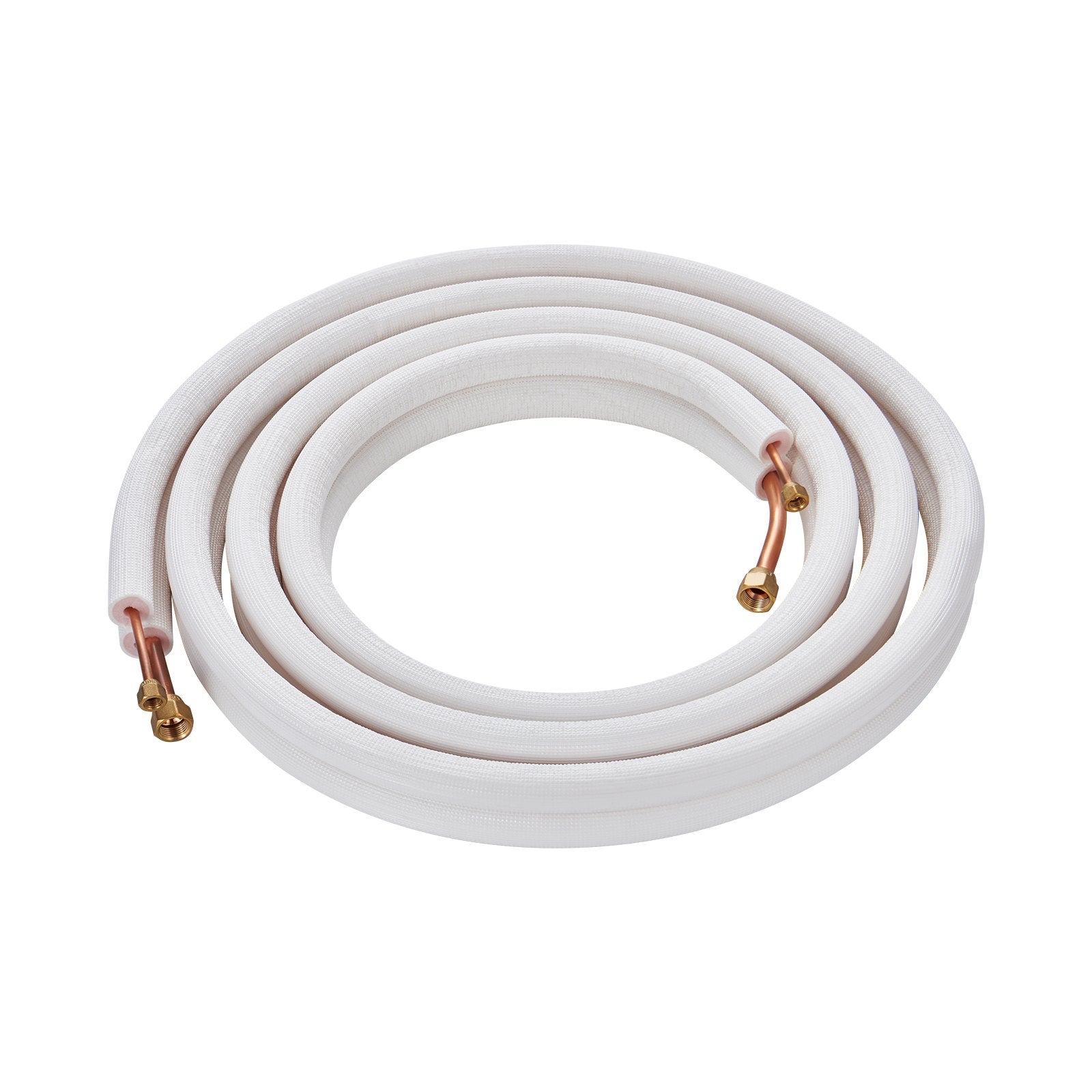 VEVOR 16FT Mini Split Line Set, 1/4" & 1/2" O.D Copper Pipes Tubing and Triple-Layer Insulation, for Air Conditioning or Heating Pump Equipment & HVAC with Rich Accessories (18ft Connection Cable) 