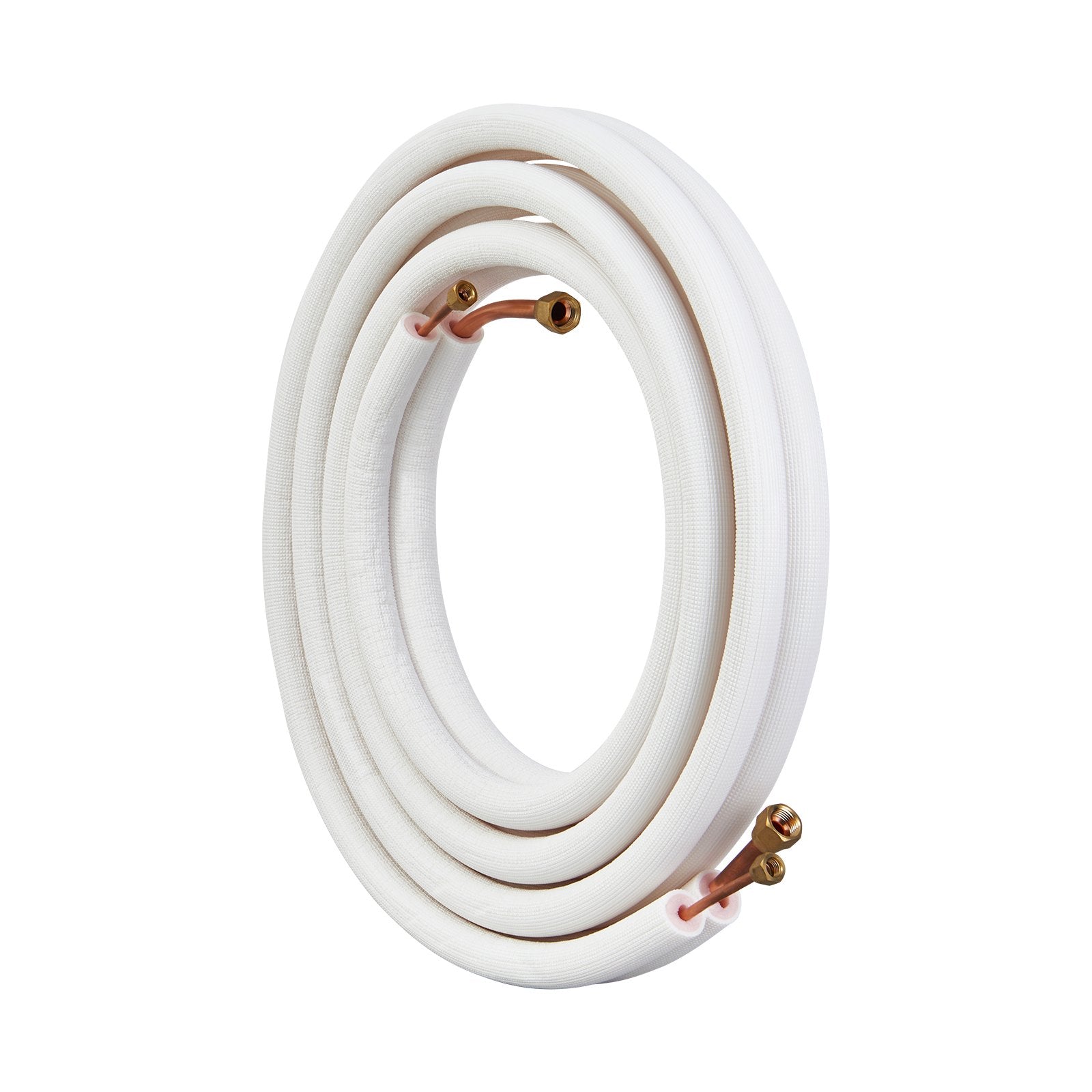 VEVOR 16FT Mini Split Line Set, 1/4" & 1/2" O.D Copper Pipes Tubing and Triple-Layer Insulation, for Air Conditioning or Heating Pump Equipment & HVAC with Rich Accessories (18ft Connection Cable) 