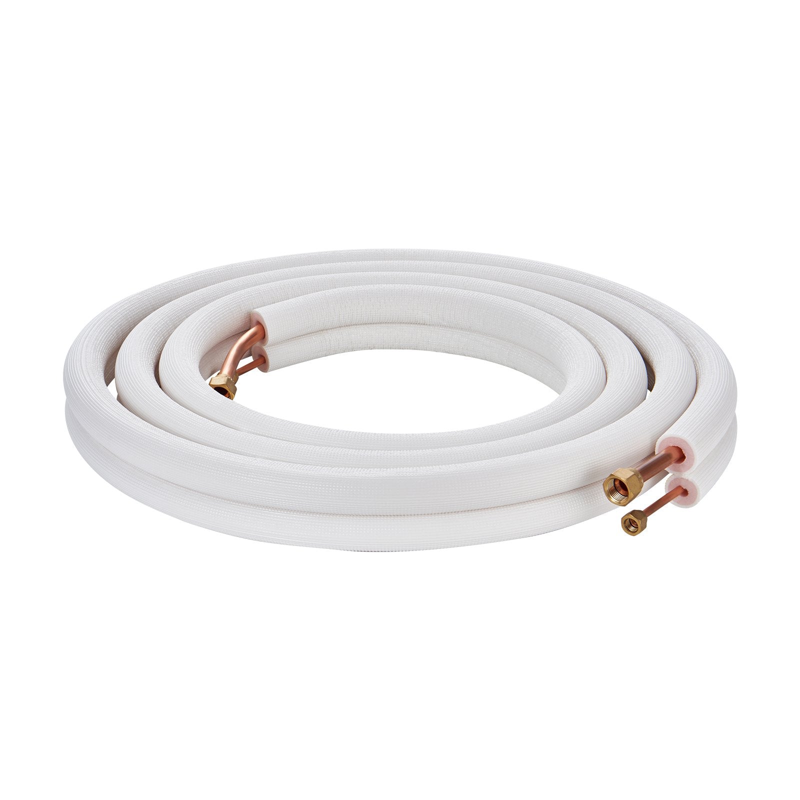 VEVOR 16FT Mini Split Line Set, 1/4" & 1/2" O.D Copper Pipes Tubing and Triple-Layer Insulation, for Air Conditioning or Heating Pump Equipment & HVAC with Rich Accessories (18ft Connection Cable) 