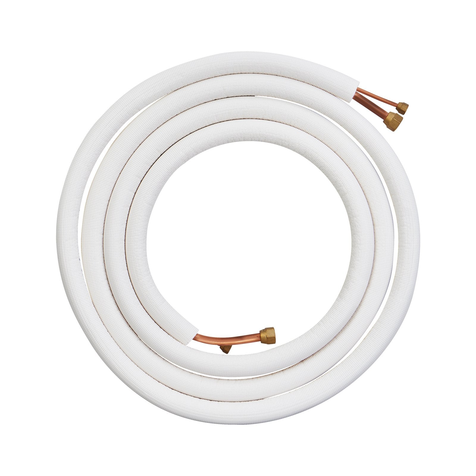 VEVOR 16FT Mini Split Line Set, 1/4" & 1/2" O.D Copper Pipes Tubing and Triple-Layer Insulation, for Air Conditioning or Heating Pump Equipment & HVAC with Rich Accessories (18ft Connection Cable) 
