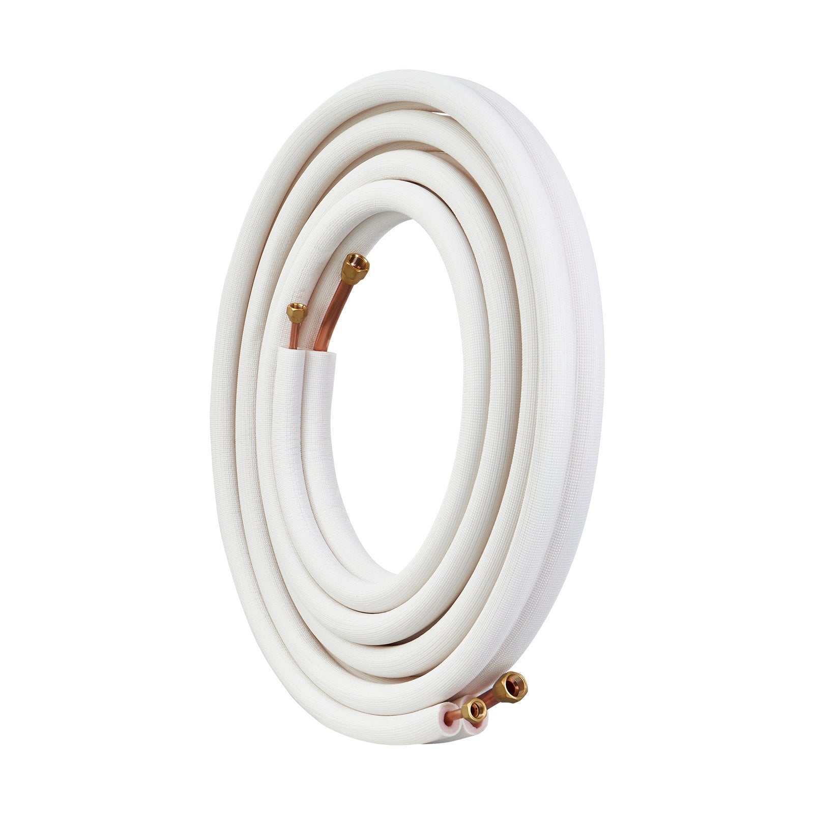 VEVOR 25FT Mini Split Line Set, 1/4" & 1/2" O.D Copper Pipes Tubing and Triple-Layer Insulation, for Mini Split Air Conditioning Refrigerant or Heating Pump Equipment & HVAC with Wrapping Strips. 