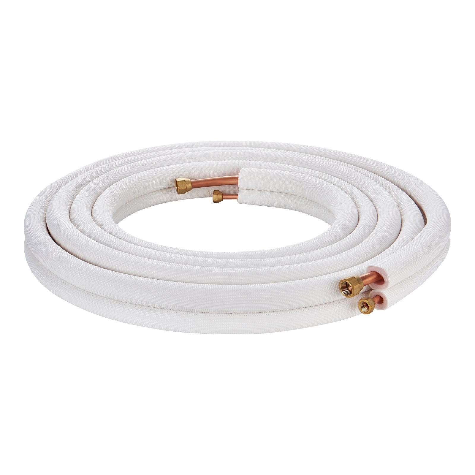 VEVOR 25FT Mini Split Line Set, 1/4" & 1/2" O.D Copper Pipes Tubing and Triple-Layer Insulation, for Mini Split Air Conditioning Refrigerant or Heating Pump Equipment & HVAC with Wrapping Strips. 