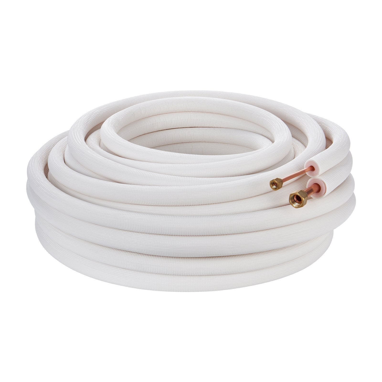 VEVOR 50FT Mini Split Line Set, 1/4" & 1/2" O.D Copper Pipes Tubing and Triple-Layer Insulation, for Mini Split Air Conditioning Refrigerant or Heating Pump Equipment & HVAC with Wrapping Strips. 