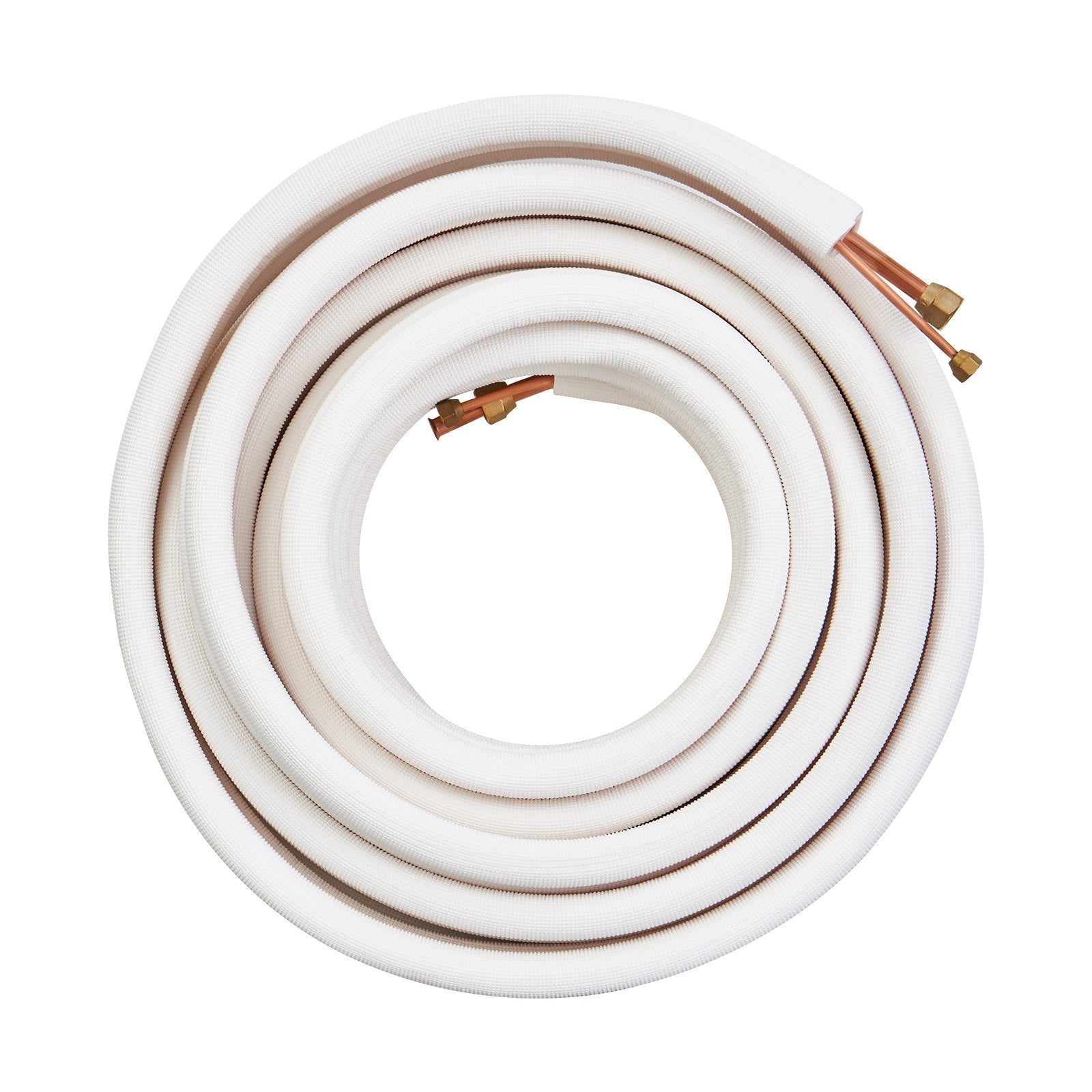 VEVOR 50FT Mini Split Line Set, 1/4" & 1/2" O.D Copper Pipes Tubing and Triple-Layer Insulation, for Mini Split Air Conditioning Refrigerant or Heating Pump Equipment & HVAC with Wrapping Strips. 
