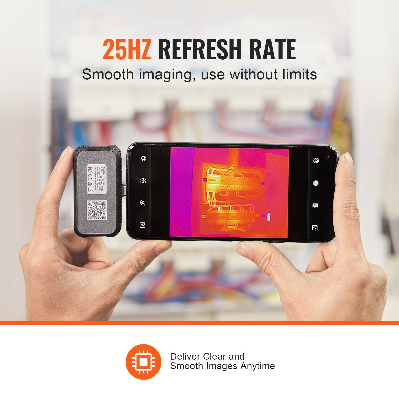VEVOR Thermal Imaging Camera for Android, 256 x 192 IR Resolution Infrared Thermal Imager with Visual Camera, 25Hz Refresh Rate Thermal Camera for Smartphone/Tablet, -4-1022°F Temperature Range, IP54 