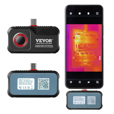 VEVOR Thermal Imaging Camera for Android, 256 x 192 IR Resolution Infrared Thermal Imager with Visual Camera, 25Hz Refresh Rate Thermal Camera for Smartphone/Tablet, -4-1022°F Temperature Range, IP54 