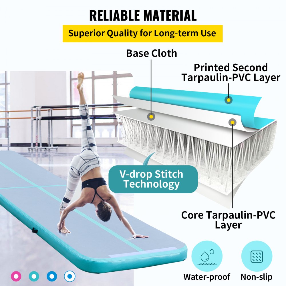Air Track 16ft Airtrack Floor Home Tumbling Inflatable Gymnastics Yoga Mat Gym 