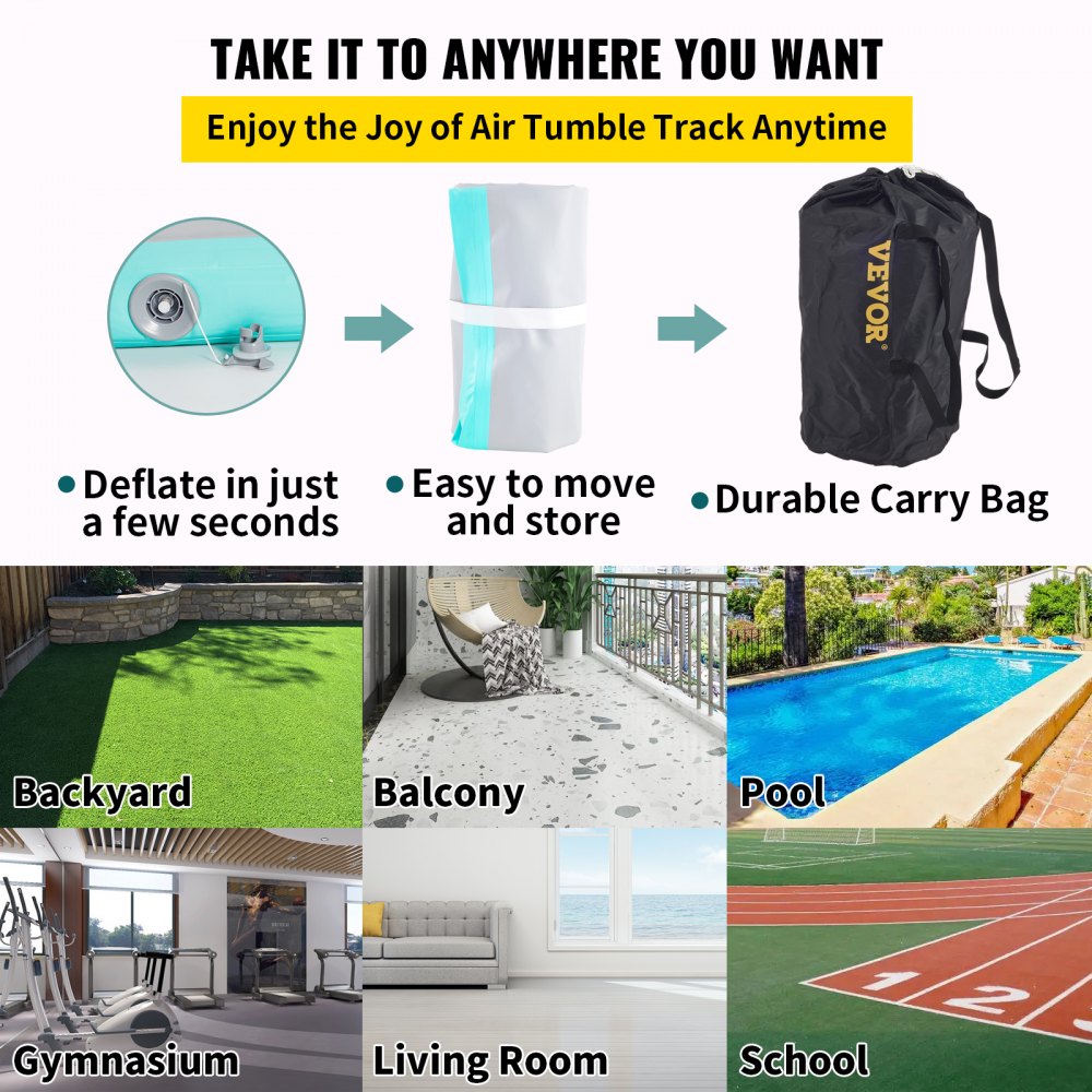 Air Track 16ft Airtrack Floor Home Tumbling Inflatable Gymnastics Yoga Mat Gym 