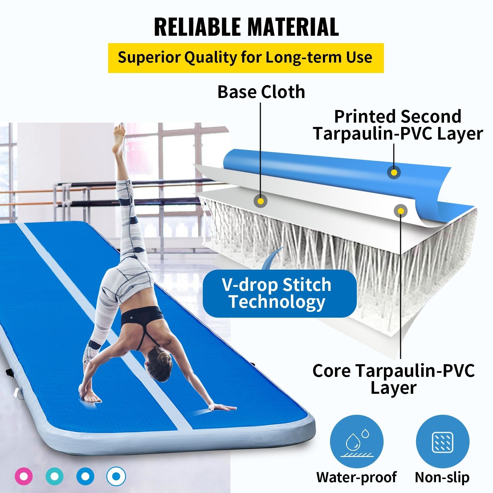 Air Track Mat 20FT Airtrack Inflatable Floor Gymnastics Tumbling Mat Training 