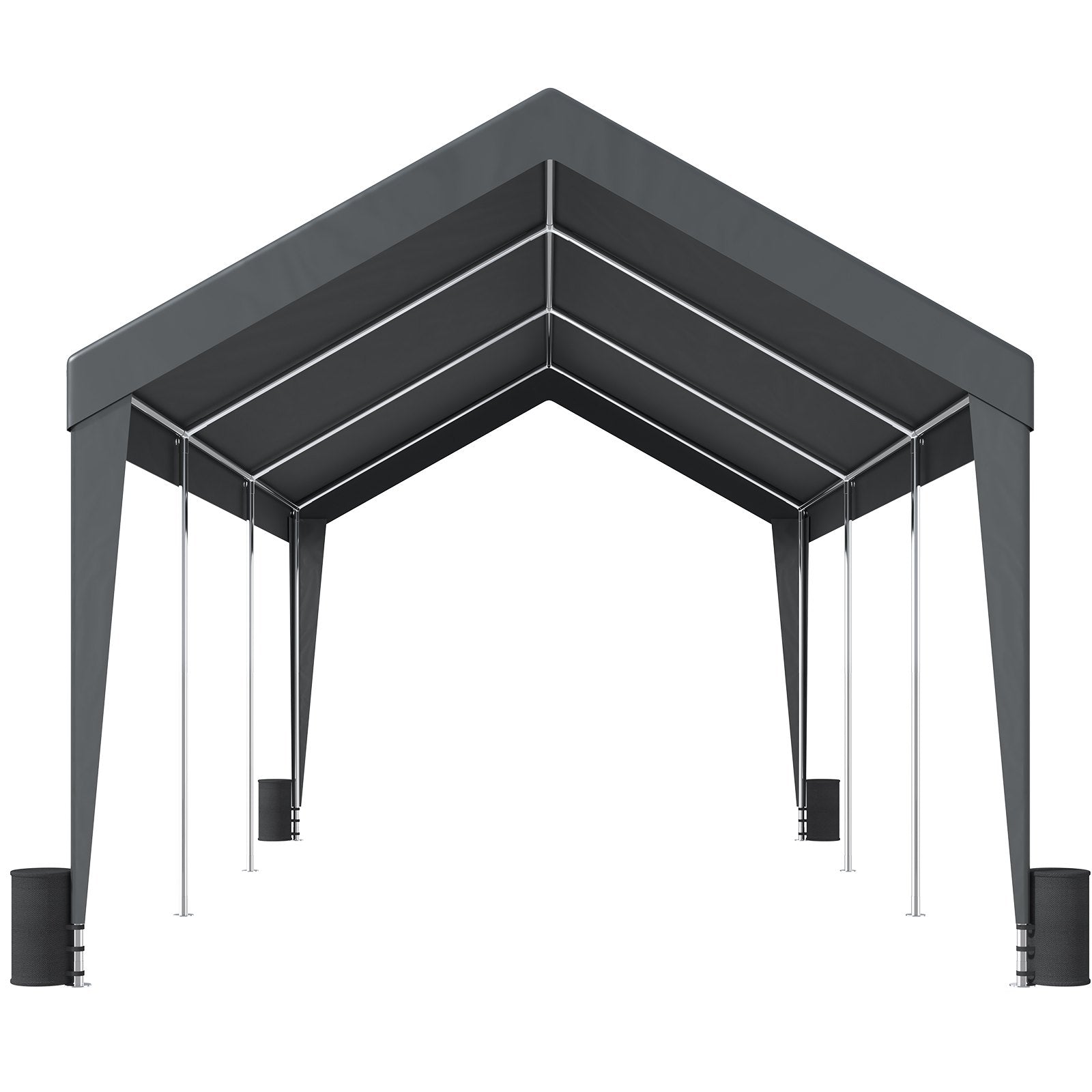 VEVOR Carport, Heavy Duty 10 x 20ft Car Canopy, Outdoor Garage Shelter with 8 Reinforced Poles and 4 Weighted Bags, UV Resistant Waterproof Instant Car Garage Tent for Party Garden Boat, Darkgray 