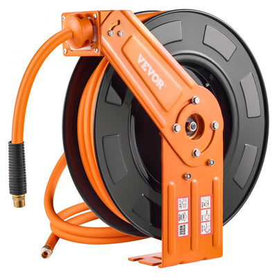 VEVOR Retractable Air Hose Reel 1/2 IN x 50 FT Hybrid Air Hose Reel Max 300 PSI 