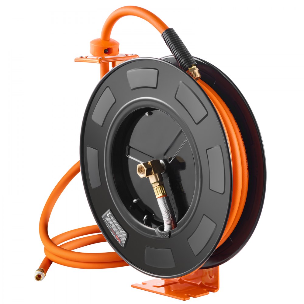 VEVOR Retractable Air Hose Reel 1/2 IN x 50 FT Hybrid Air Hose Reel Max 300 PSI 