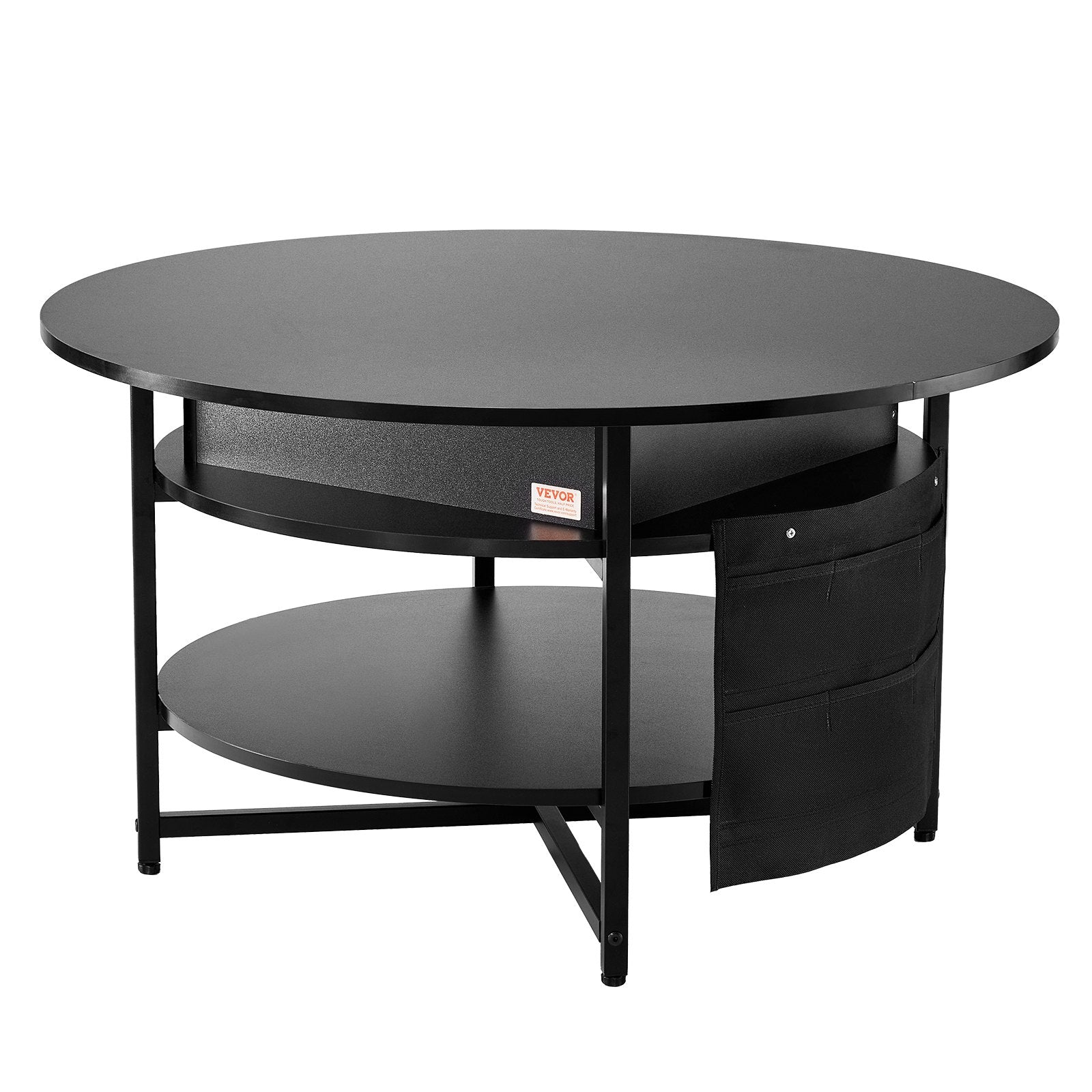 VEVOR Lift Top Coffee Table 35.3" Round Coffee Table for Living Room Black 