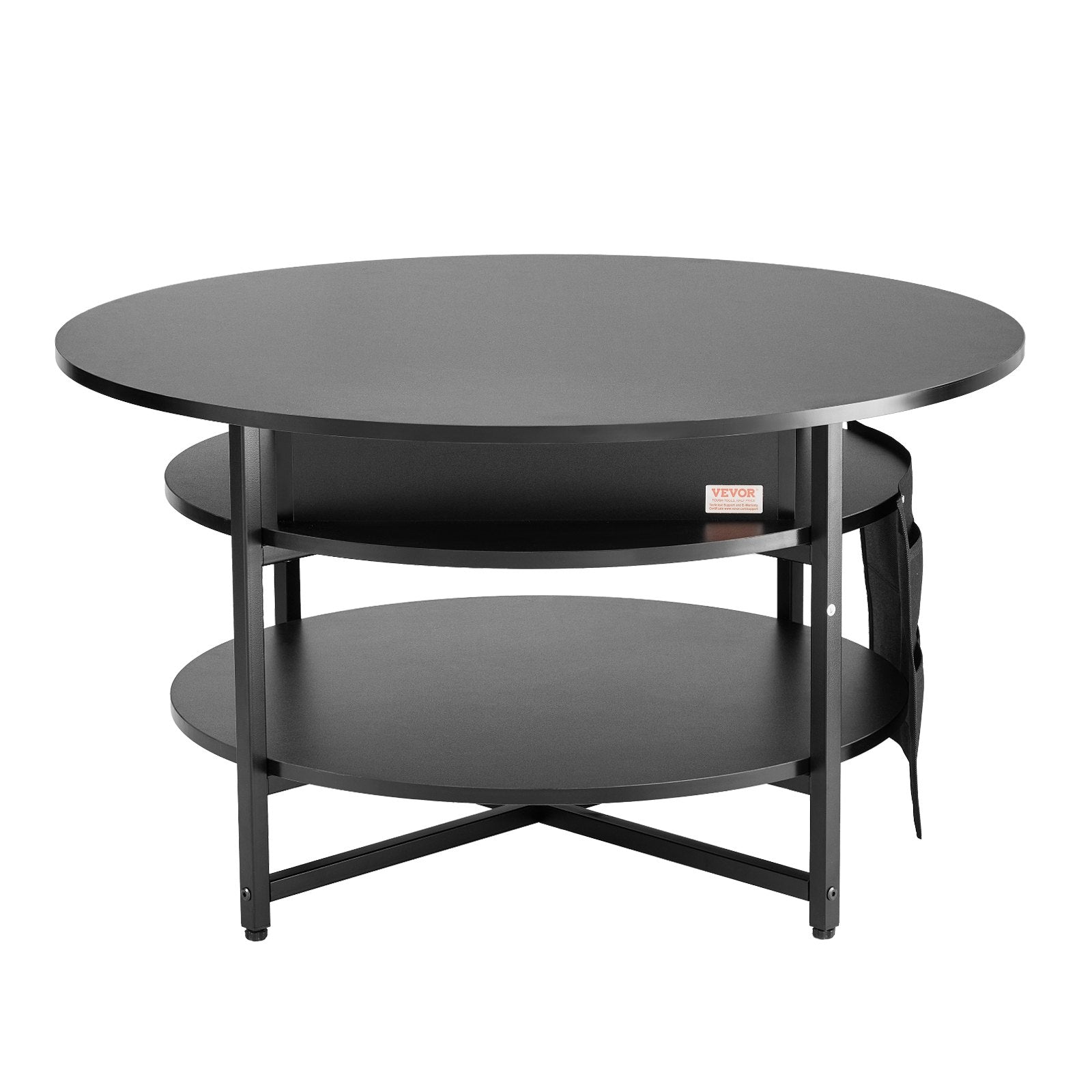VEVOR Lift Top Coffee Table 35.3" Round Coffee Table for Living Room Black 