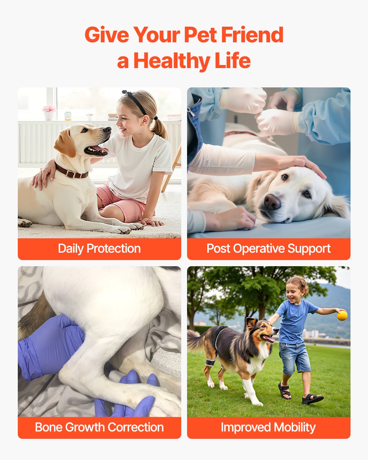 VEVOR Dog Hip Support Brace Pet Hip Dysplasia Brace Harness Joint Pain Relief 