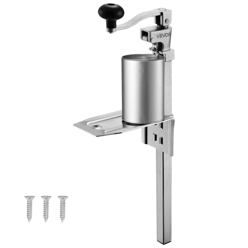 VEVOR Commercial Can Opener, Heavy-Duty Manual Tabletop Cans Opener for Cans Up to 11.8 in Height, Height-Adjustable Professional Can Openers Fixed with Screws, for Restaurant, Hotel, and Food Store 