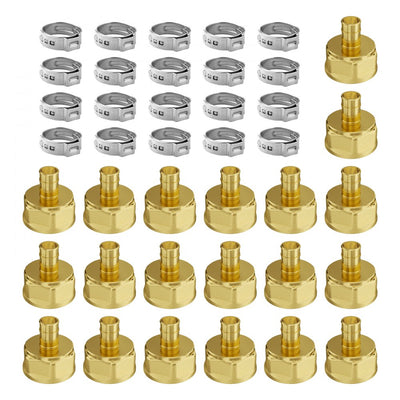 VEVOR Pipe Fittings 1/2" 20PCS Brass Clamp-style 1/2 NPT Internal Thread for Air 