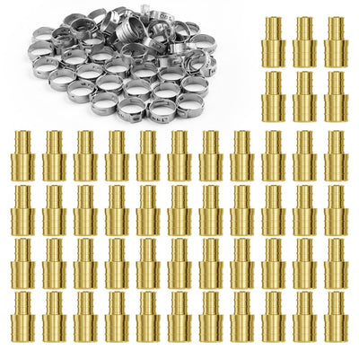 VEVOR Pipe Fittings 1/2"-3/4" 50PCS Brass Clamp-style 1/2 NPT Internal Thread 