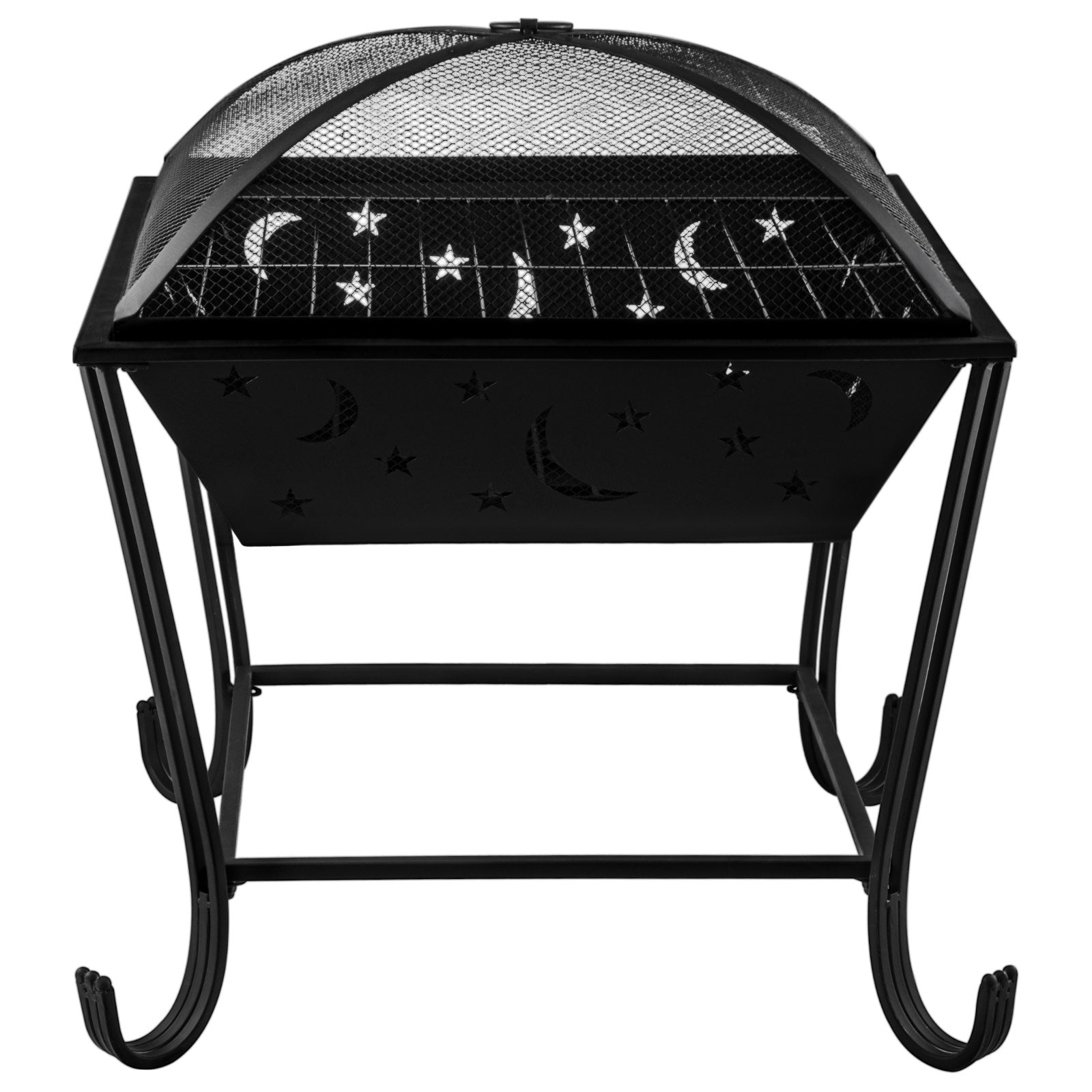 VEVOR BBQ Grill Fire Bowl, 24"x24" Wood Burning Pit, Solid Steel Wood Fire Pits, Wood Fire Pits Outdoor w/ Spark Screen Cover, Fire Pits for Outside w/ Stainless Steel Baking Net for Baking & Warming 