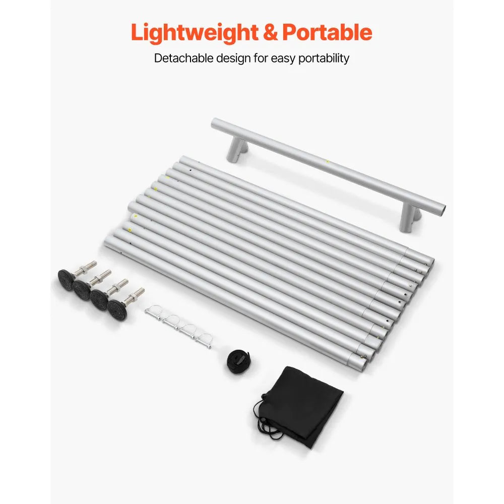 VEVOR Yoga Stand Frame, 9.6 ft Length Swing Stand, Max 551.2 lbs Load Triangular Structure Aerial Rig, Aerial Silk Stands for Yoga Enthusiasts, Non-Slip Base, Lightweight, Detachable Design 