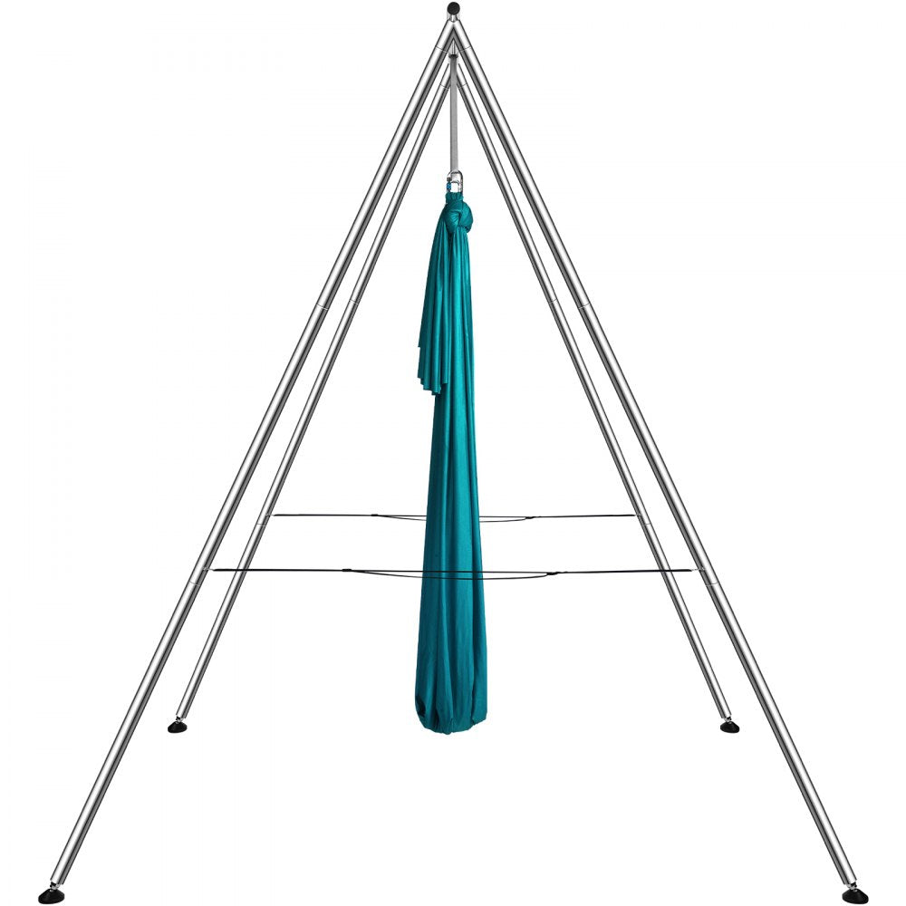 VEVOR Aerial Yoga Frame & Yoga Hammock, 9.67 ft Height Professional Yoga Swing Stand Comes with 6.6 Yards Aerial Hammock, Max 551.15 lbs Load Capacity Yoga Rig for Indoor Outdoor Aerial Yoga, Green 
