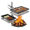 Heavy Duty Swivel Campfire Grill – Double Layer Portable Outdoor Cooking Grate & Griddle