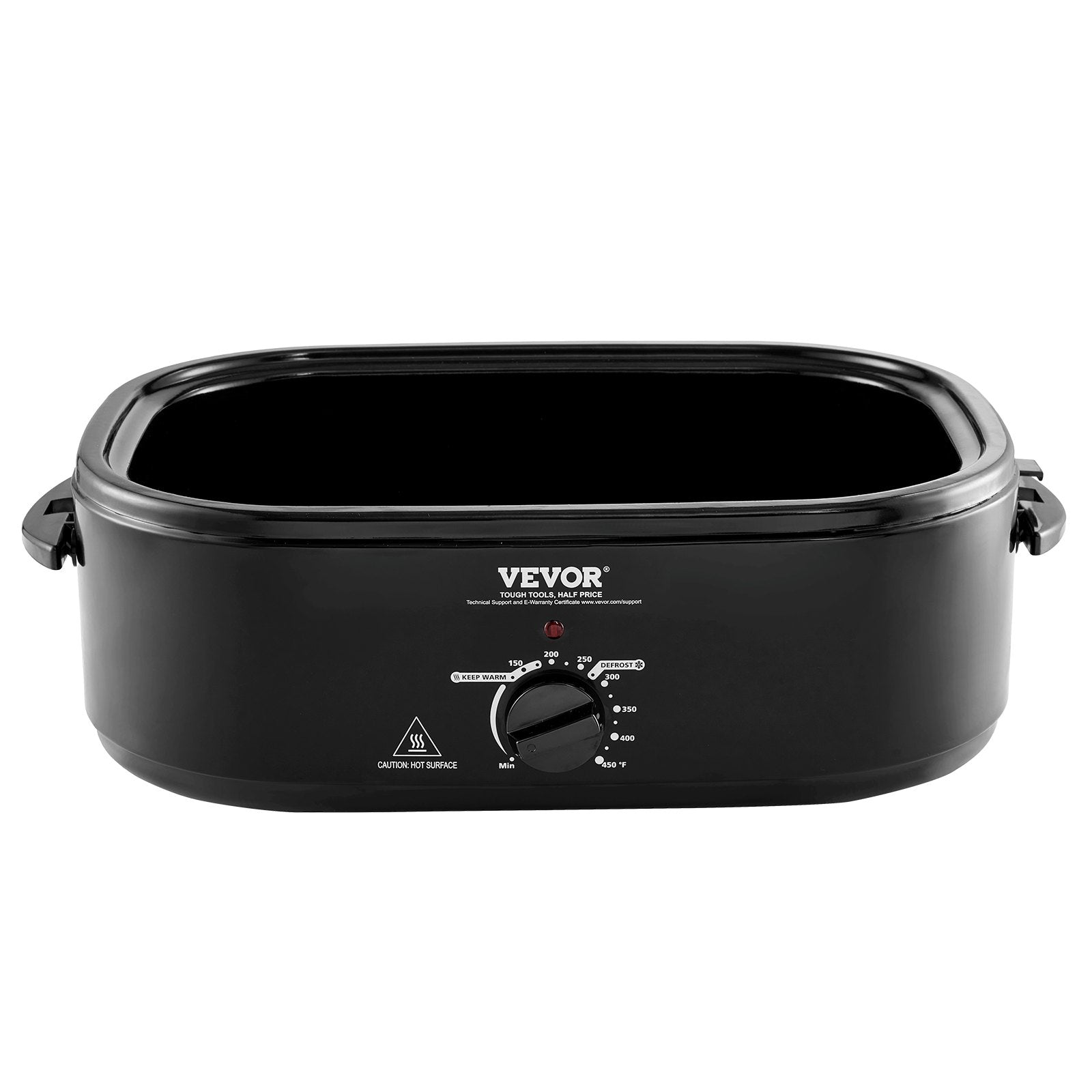 VEVOR Electric Roaster Oven, 20 QT Turkey Roaster Oven with Self-Basting Lid, 1450W Roaster Oven with Defrost & Warm Function, Adjustable Temperature, Removable Pan & Rack, Fits Turkeys Up to 24LBS 