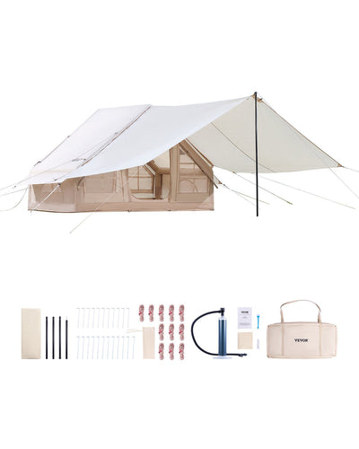 VEVOR Inflatable Tent for Camping 3-5 Person Glamping Tent with Pump Canopy 
