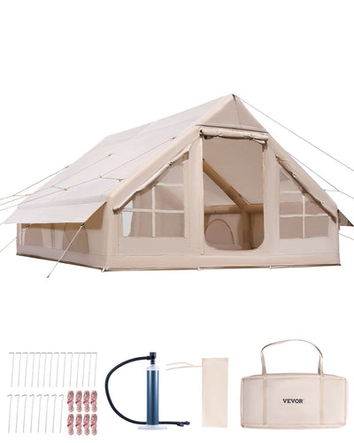 VEVOR Inflatable Tent for Camping 5-8 Person Glamping Tent with Pump Easy Set up 