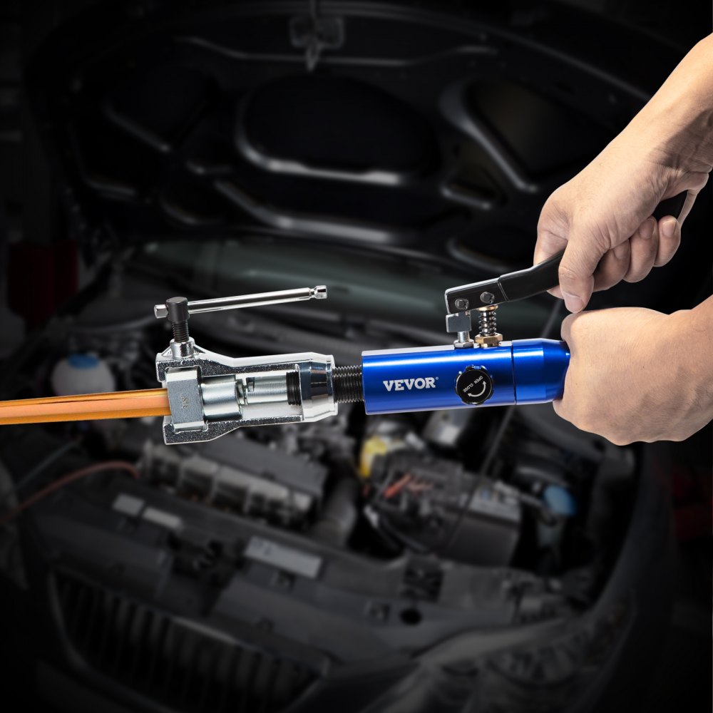 VEVOR Hydraulic Flaring Tool Kit, 45° Double Flaring Tool, Brake Repair Brake Flaring Tools for 3/16"-1/2", Brake Flare Tool with Tube Cutter and Deburrer, 32 PCS Tube Flaring Tools for Copper Lines 