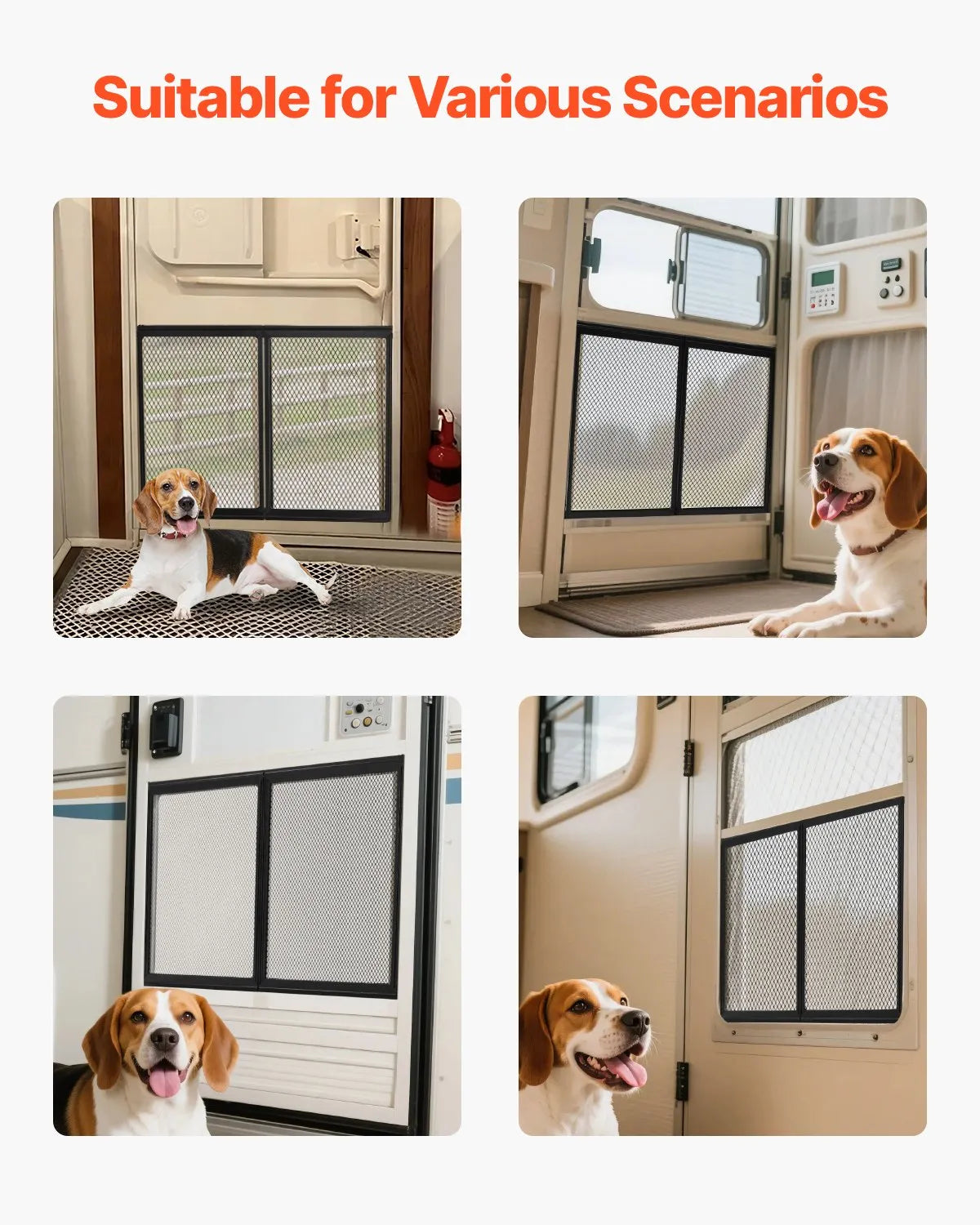VEVOR RV Screen Door Protector 26.5 x 20 inch Door Grille Aluminum Alloy for Pet