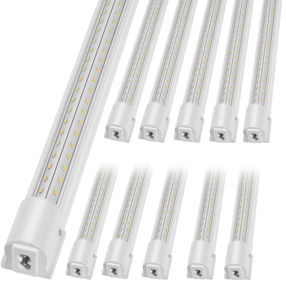 VEVOR 10 Pack LED Shop Light, 4 FT, 40W Linkable Shop Light Fixture, 6500 LM Ceiling Lights 59 in Power Cords with ON/OFF Switch 48 in Connector Cables, for Garage Warehouse Home Workkshop and Office 