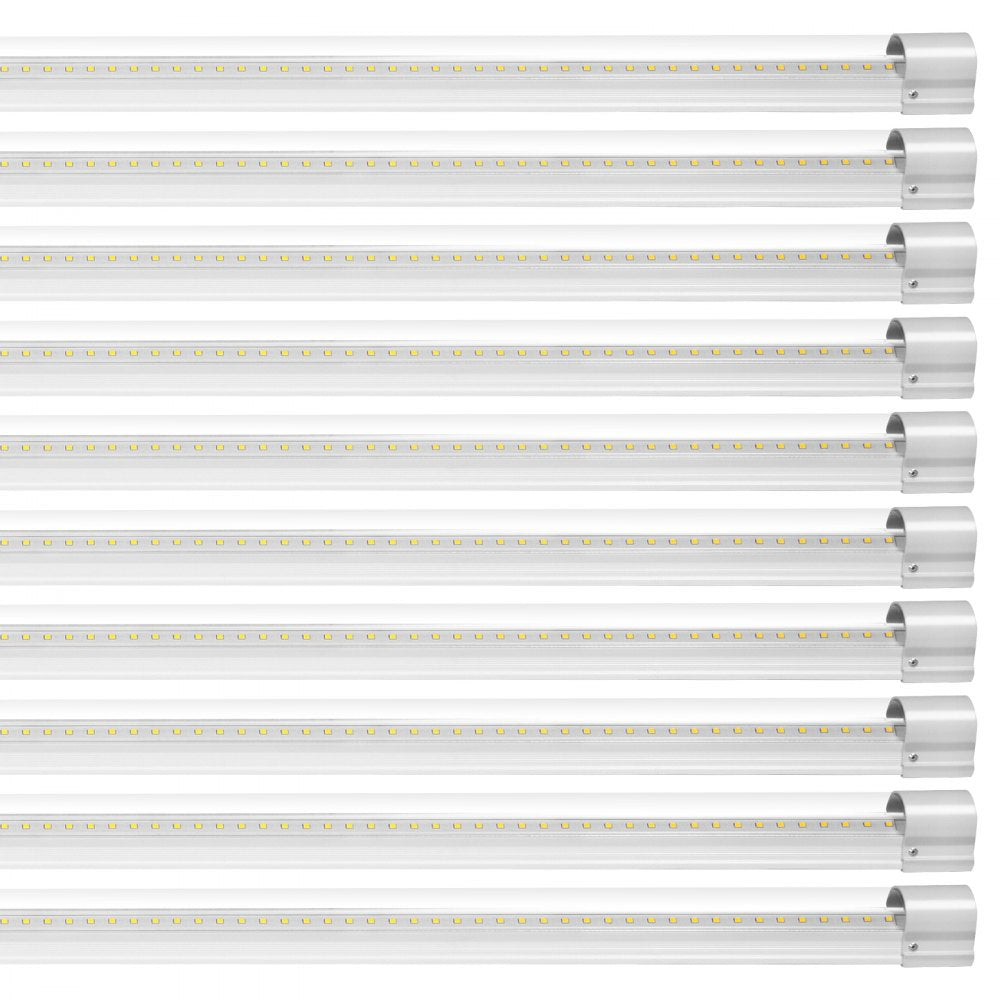 VEVOR 10 Pack LED Shop Light, 8 FT, 80W Linkable Shop Light Fixture, 10000 LM Ceiling Lights 59 in Power Cords with ON/OFF Switch 48 in Connector Cables, for Garage Warehouse Home Workkshop and Office 