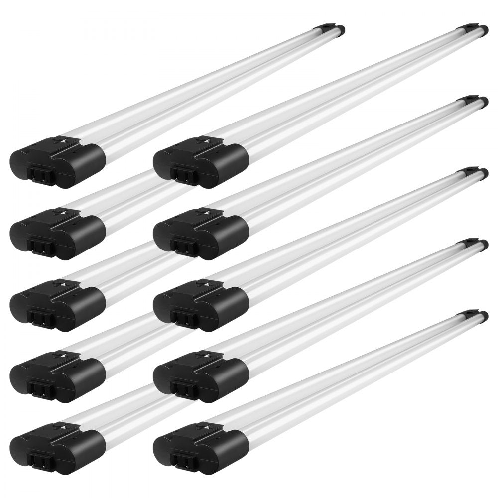 VEVOR 10 Pack LED Shop Light, 4 FT, 40W Linkable Shop Light Fixture, 4500 LM Surface & Hanging Mount Ceiling Lights 59 in Power Cords with ON/OFF Switch, for Garage Warehouse Home Workshop and Office 