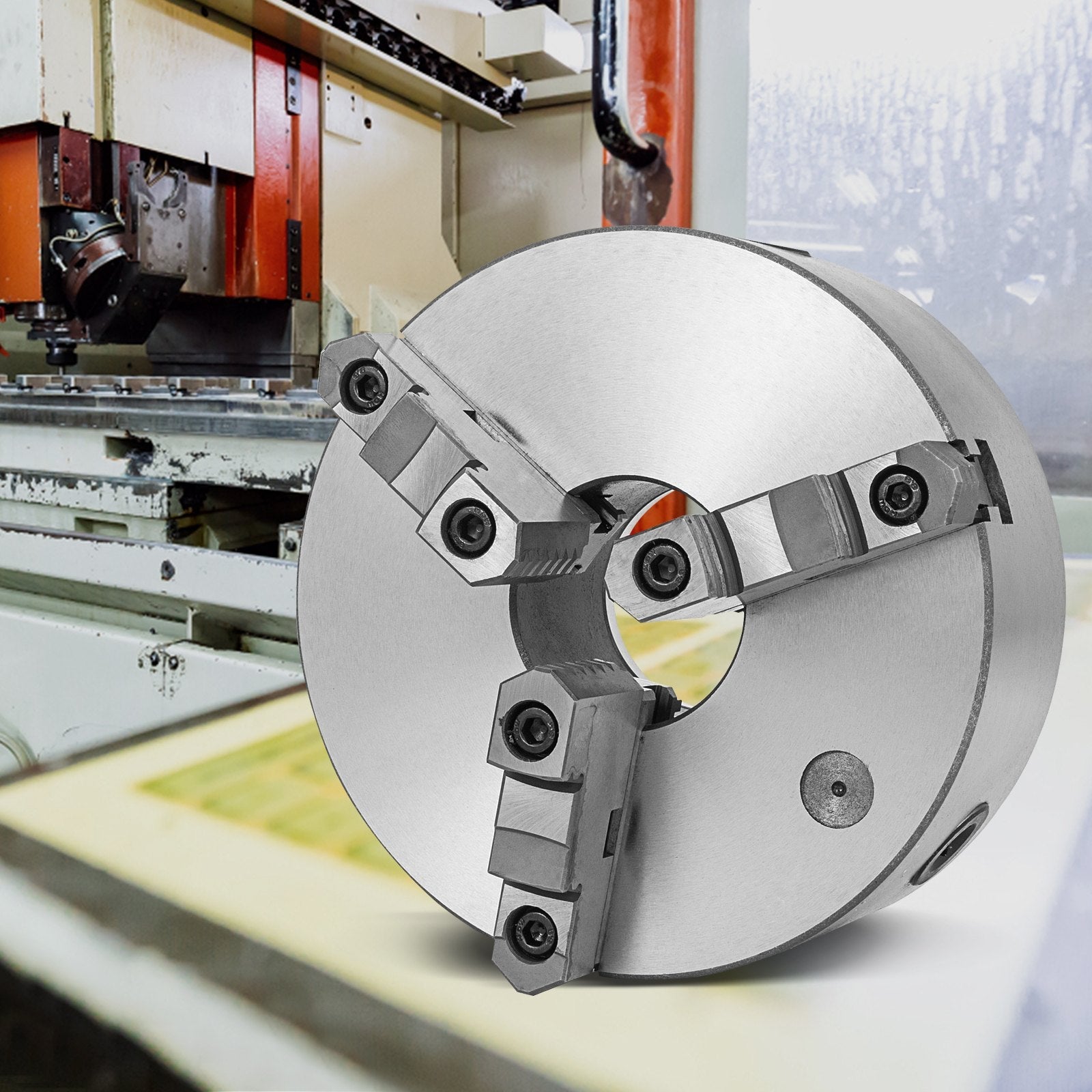 VEVOR K11-250 Lathe Chuck 10 Inch 3 Jaw, Self Centering Chuck Milling Hardened Steel, Internal External Grinding for Lathe Drilling Milling Machine 