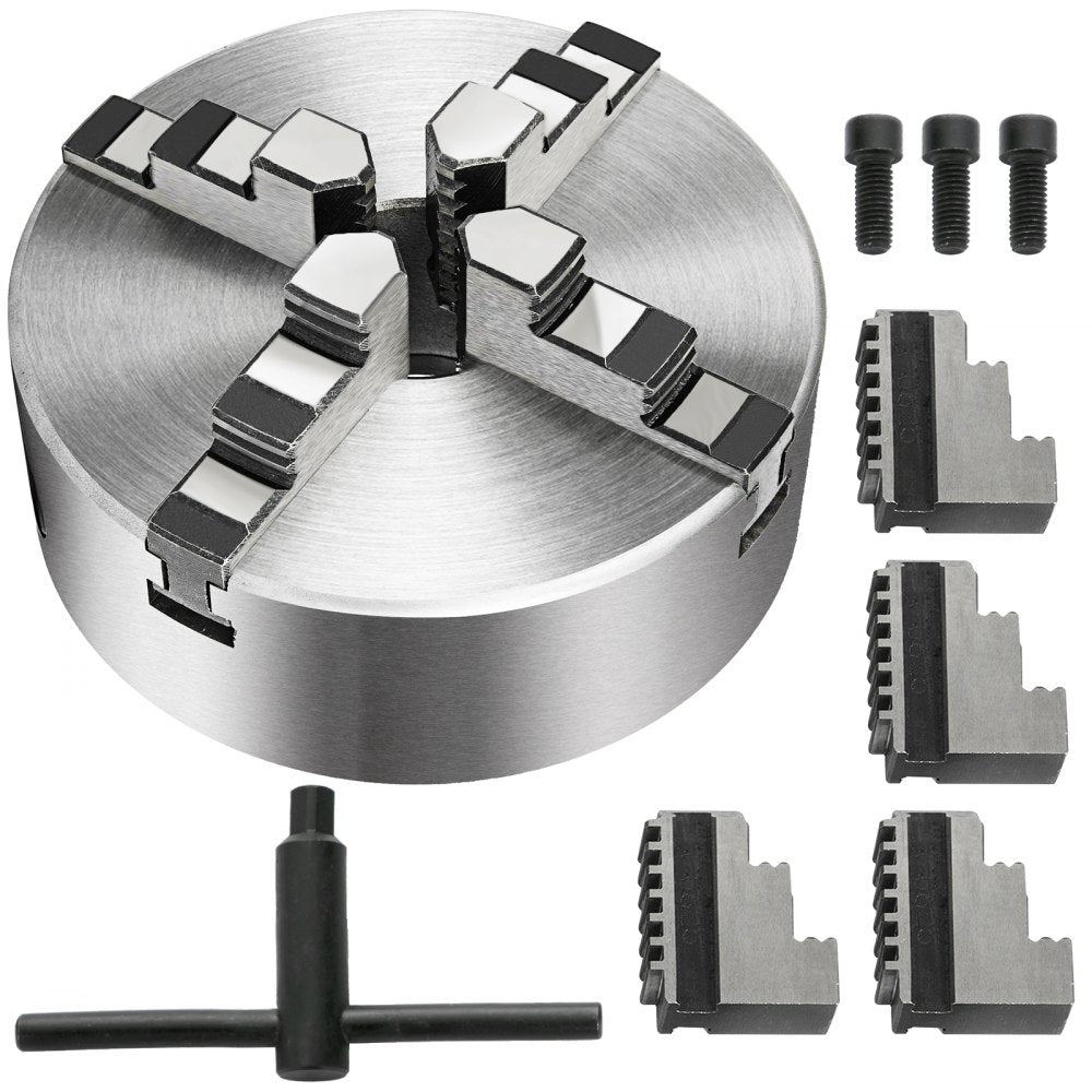 VEVOR K12-160 Lathe Chuck 6.3",Metal Lathe Chuck Self-Centering 4 Jaw,Lathe Chuck with Two Sets of Jaws, for Grinding Machines Milling Machines 