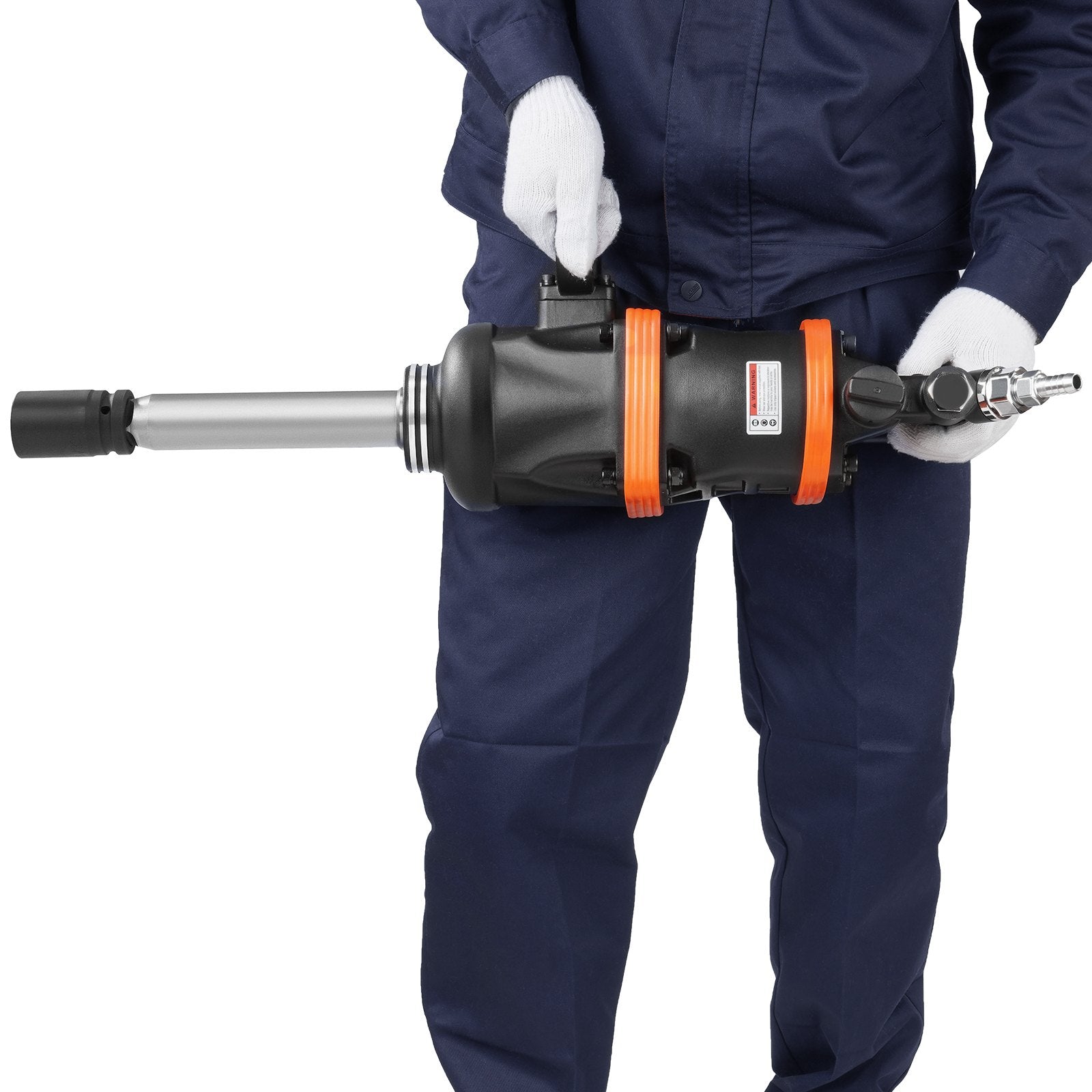 VEVOR 1 Inch Air Impact Wrench, Up to 5175 ft-lbs Beast Reverse Torque Output Pneumatic Impact w/ 8 Inch Anvil for Heavy Duty Machinery/Semi-Truck/Bus 
