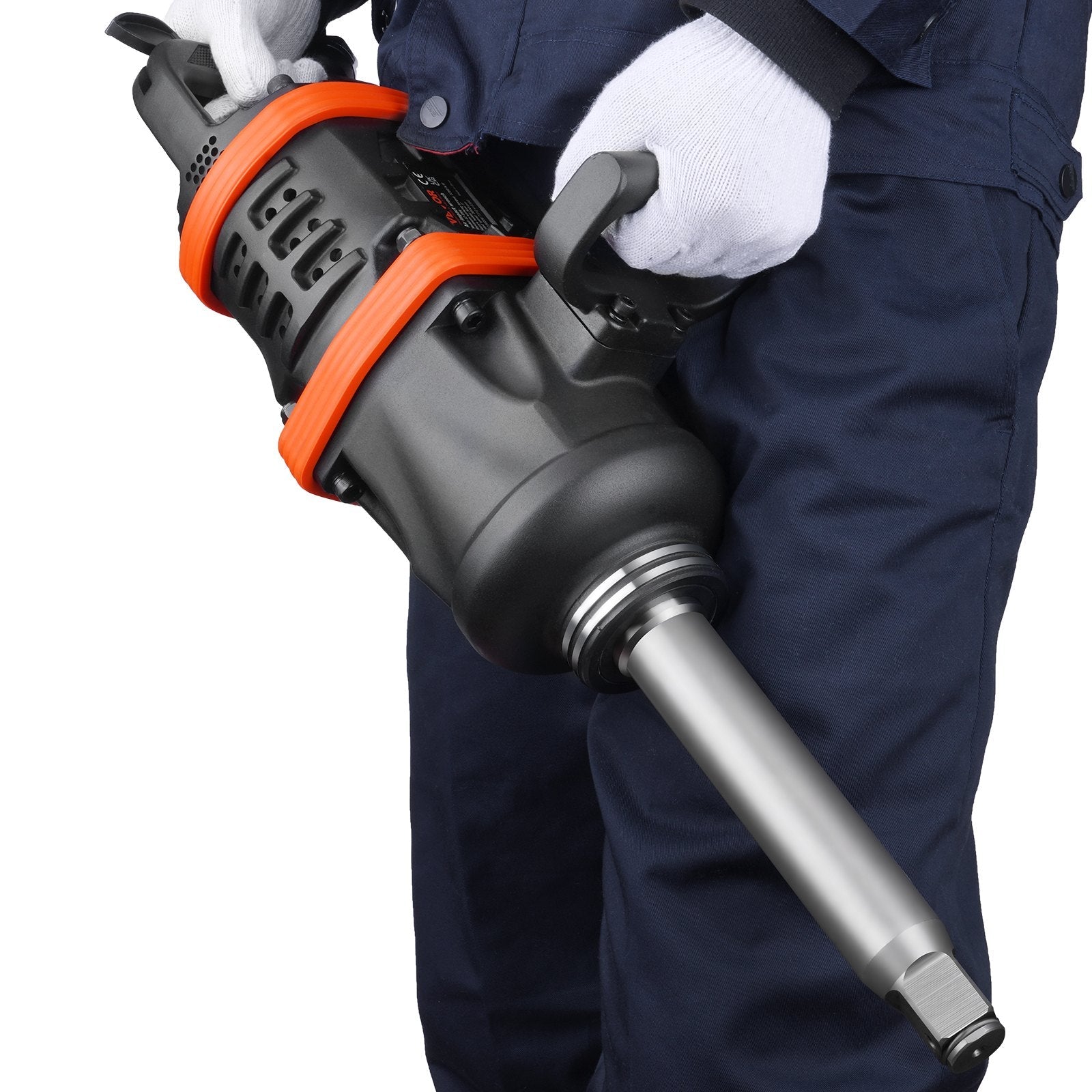 VEVOR 1 Inch Air Impact Wrench, Up to 5175 ft-lbs Beast Reverse Torque Output Pneumatic Impact w/ 8 Inch Anvil for Heavy Duty Machinery/Semi-Truck/Bus 