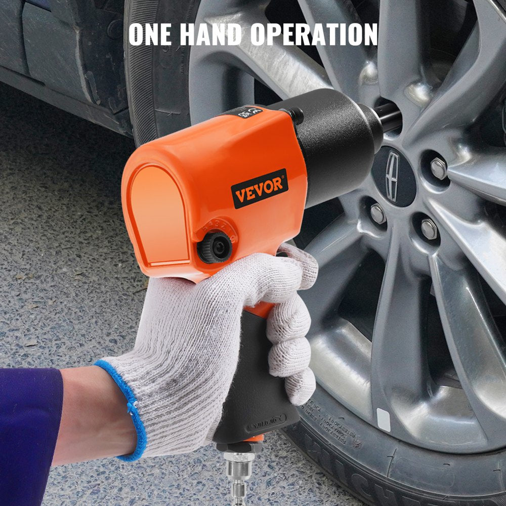 VEVOR Air Impact Wrench, 1/2" Drive Air Impact Gun Up to 880ft-lbs Nut-busting Torque, 7500RPM Lightweight Pneumatic Tool for Auto Repairs and Maintenance 