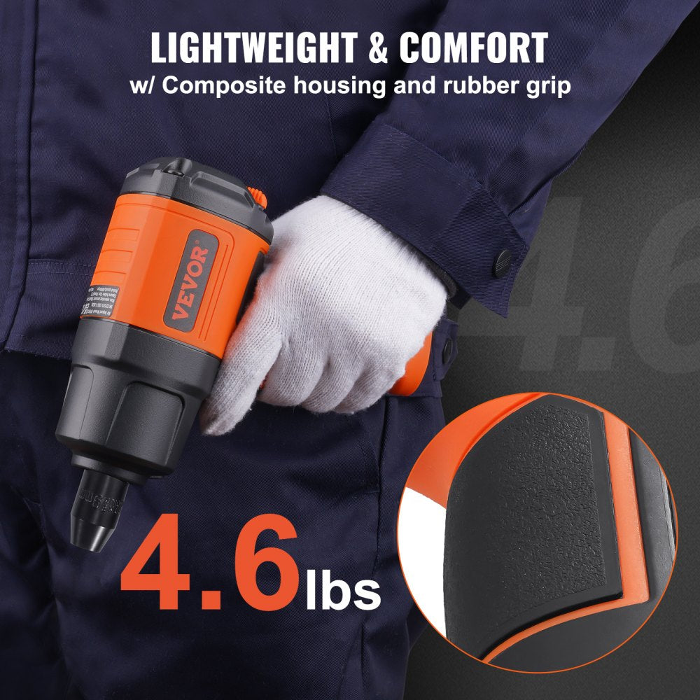 VEVOR 1/2-Inch Air Impact Wrench, High Torque Up to 1400 ft-lbs, Lightweight 4.6 lb Design Pneumatic Impact Gun with 11-PCS 1/2-Inch Drive CR-V Steel Impact Socket Set & Carrying Case 