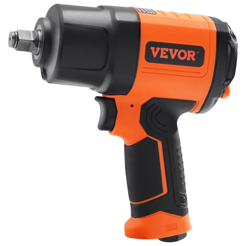 VEVOR 1/2-Inch Air Impact Wrench, High Torque Up to 1400 ft-lbs, Lightweight 4.6 lb Design Pneumatic Impact Gun with 11-PCS 1/2-Inch Drive CR-V Steel Impact Socket Set & Carrying Case 