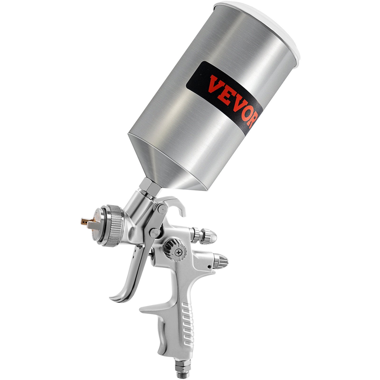 VEVOR HVLP Spray Gun, High Performance Automotive Paint Gun with 1.3/1.7mm Stainless Fluid Tip Sets, 1000cc Cup, MPS Adapter and Air Regulator for Primer, Clear & Top Coat, Touch Up 