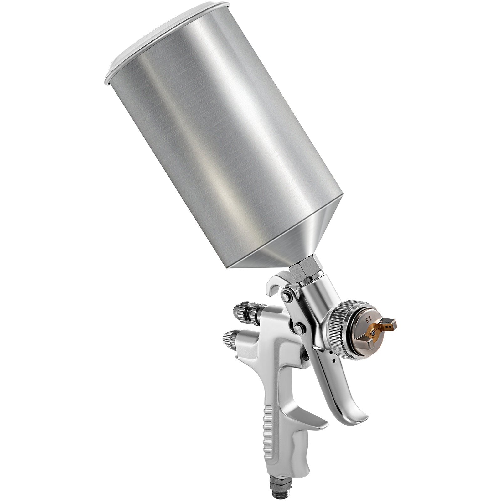 VEVOR HVLP Spray Gun, High Performance Automotive Paint Gun with 1.3/1.7mm Stainless Fluid Tip Sets, 1000cc Cup, MPS Adapter and Air Regulator for Primer, Clear & Top Coat, Touch Up 