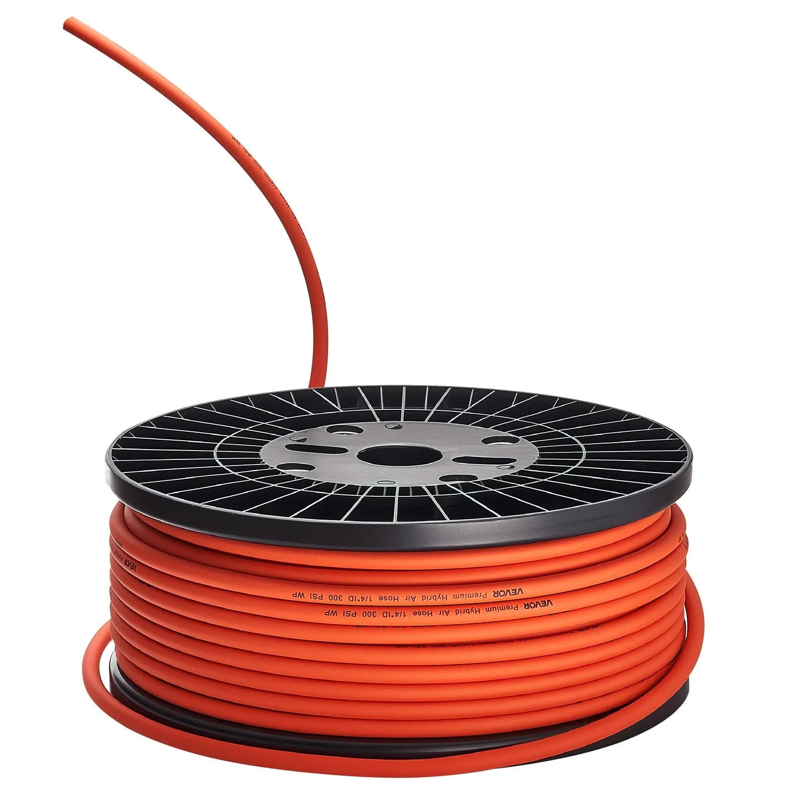 VEVOR Air Hose, 1/4" x 250ft Hybrid Air Hose, Lightweight, Kink Resistant, Pneumatic Hoses with Three-Layer Hybrid Material for Auto, Home & Building, 300 PSI, All-Weather Flexibility, Orange 