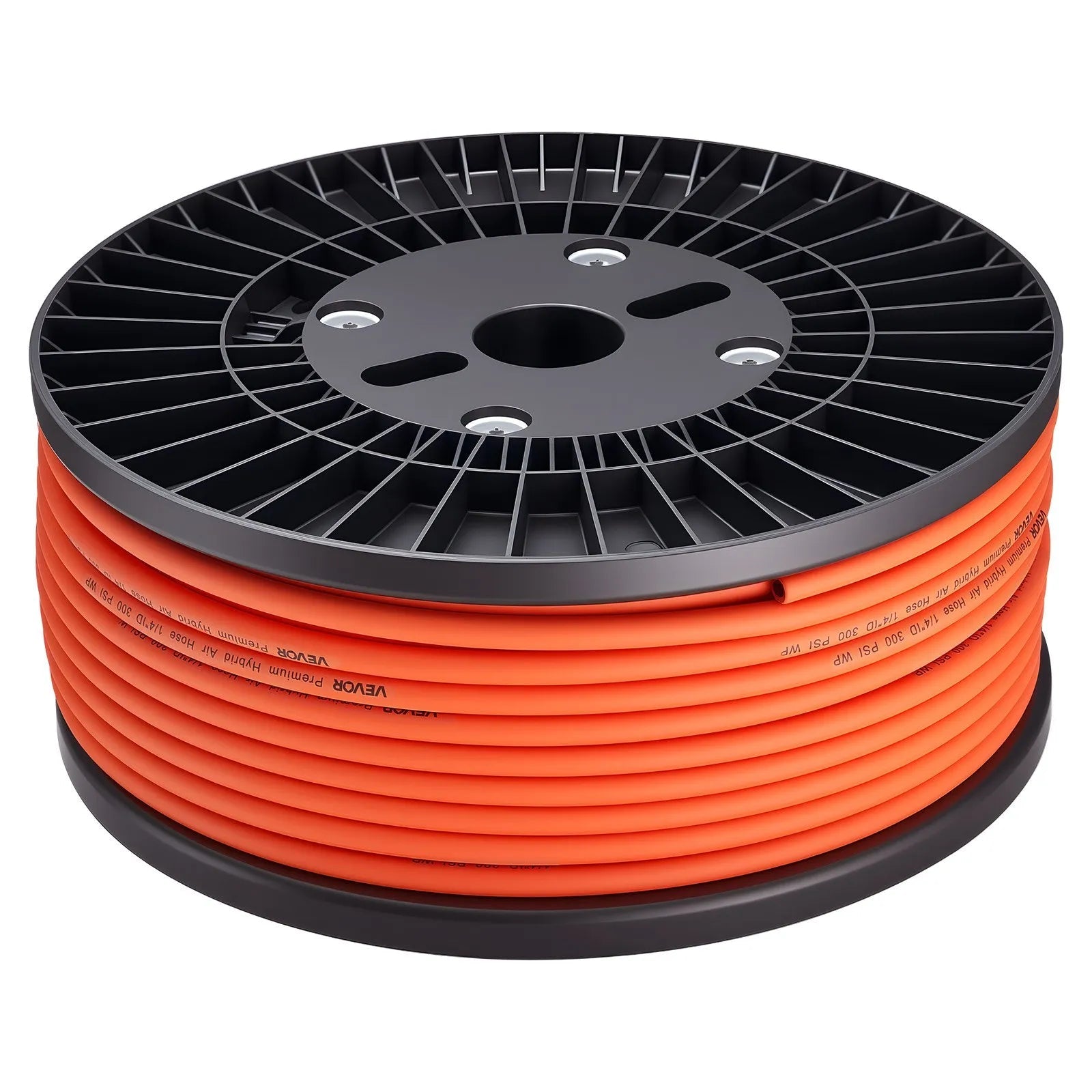 VEVOR Air Hose, 1/4" x 250ft Hybrid Air Hose, Lightweight, Kink Resistant, Pneumatic Hoses with Three-Layer Hybrid Material for Auto, Home & Building, 300 PSI, All-Weather Flexibility, Orange 