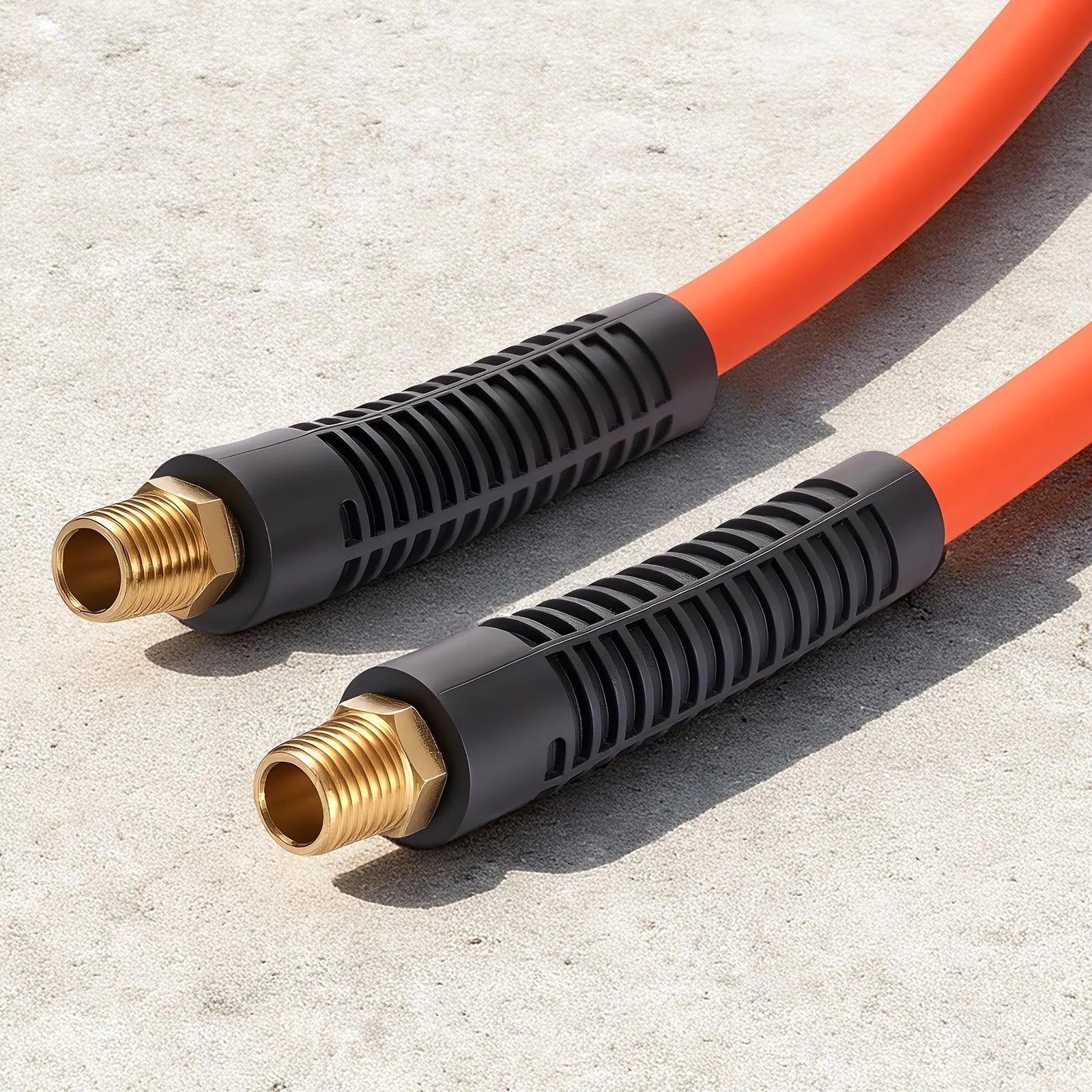 VEVOR Air Hose, 1/2" x 100ft Hybrid Air Hose, Lightweight, Kink Resistant, Pneumatic Hoses with 1/2 inch Solid Brass Male Fitting, Three-Layer Hybrid Material, 300 PSI, All-Weather Flexibility, Orange 