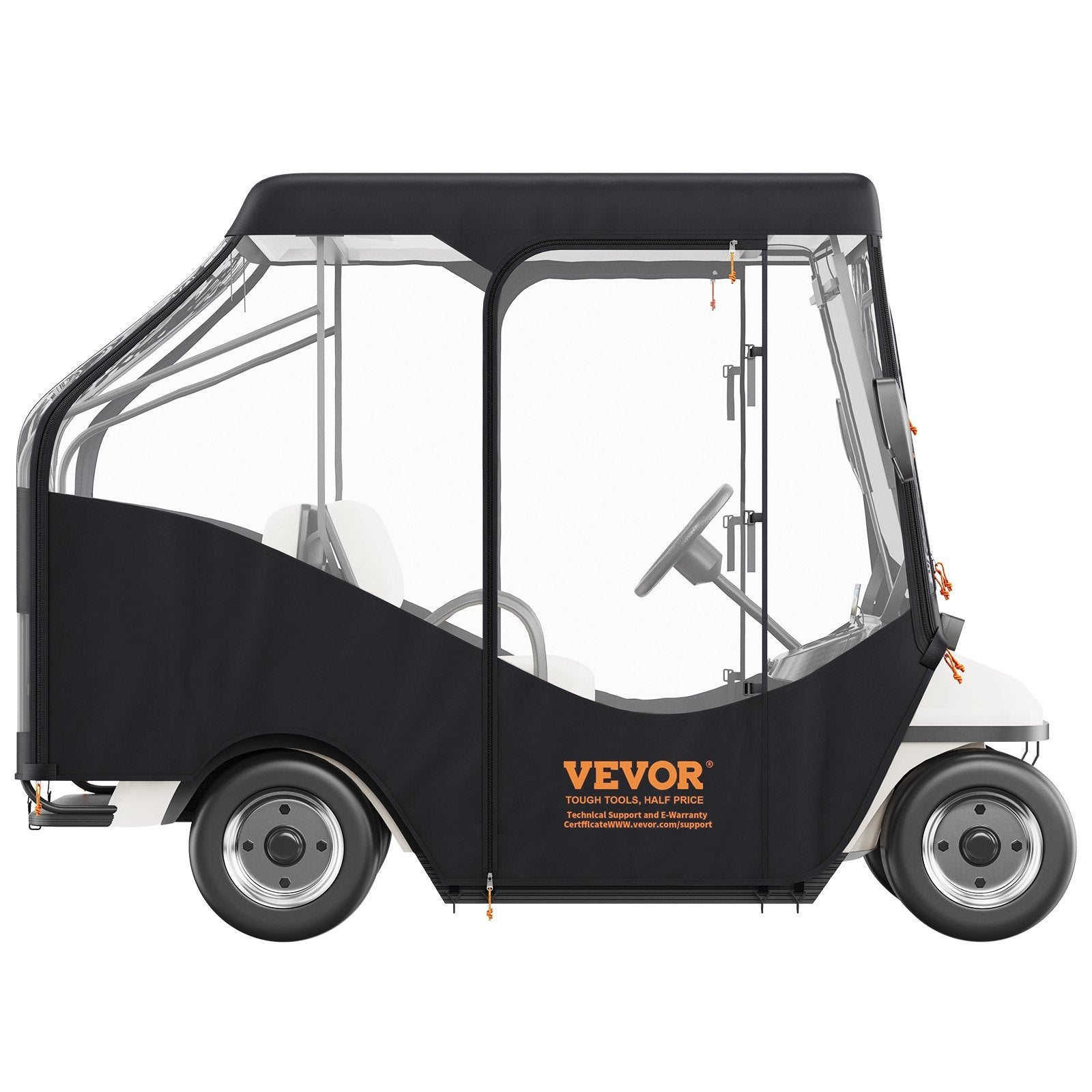 VEVOR Golf Cart Enclosure, 420D Polyester Driving Enclosure with 4-Sided Transparent Windows, 4 Passenger Club Car Covers Universal Fits for Most Brand Carts, Sunproof and Dustproof Outdoor Cart Cover 